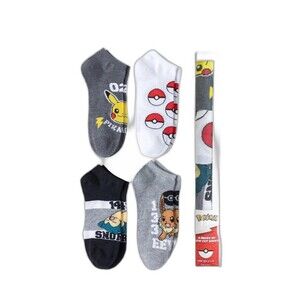 Pokemon Adult Unisex Low Cut Socks, 4-Pack, Shoe Size 6.5-12/New